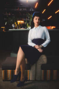 Mode im Stil der 40er Jahre, Vintage Mode aus Berlin, Tageskleid